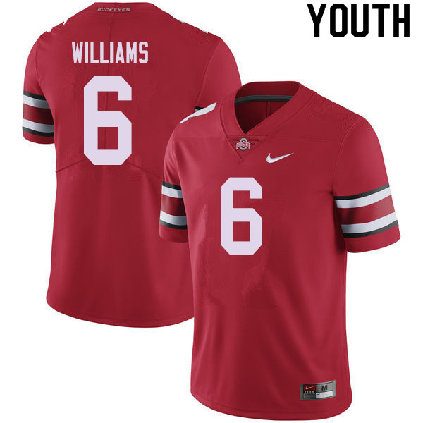 Ohio State Buckeyes Jameson Williams Youth #6 Red Authentic Stitched College Football Jersey